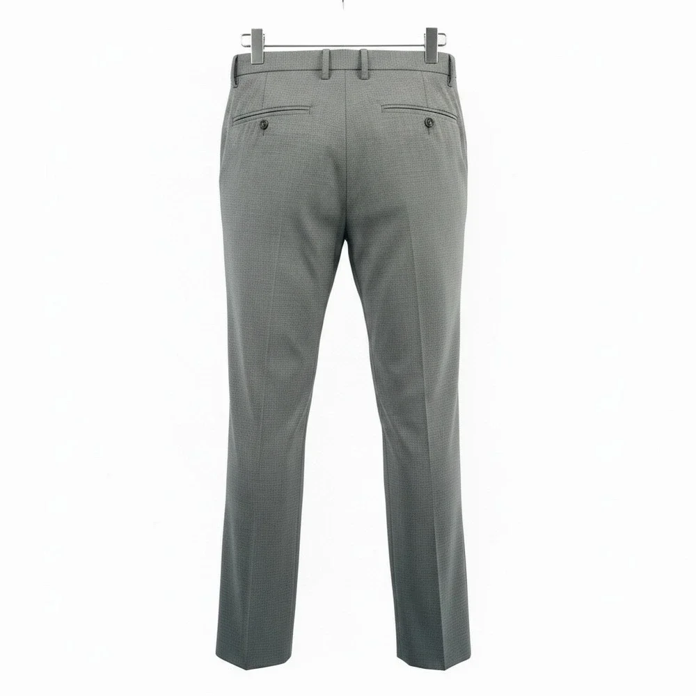 Banana Republic Mens Slim Fit Grey Textured Dress Pants 32x32 Stretch Trousers